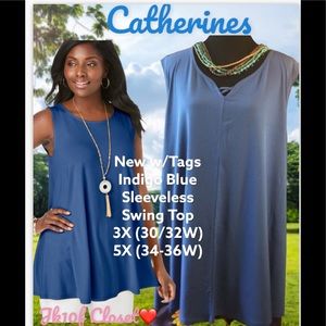 🌸NWT CATHERINES 3X BLUE TUNIC TOP